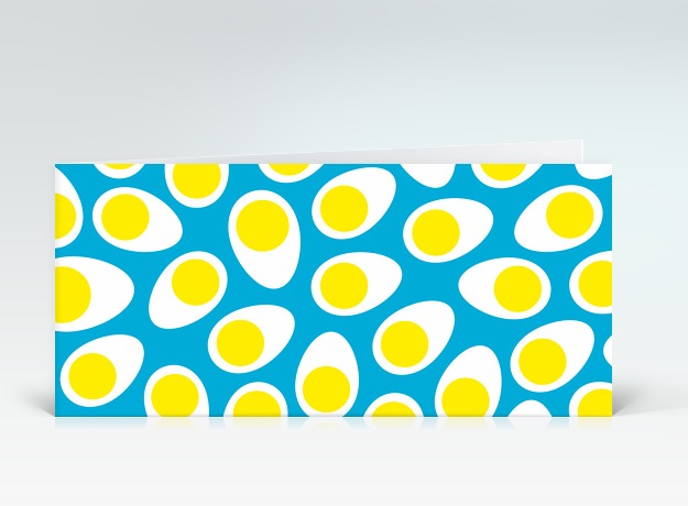 Osterkarte Ostereier auf Blau Vorderseite