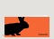 Osterkarte Osterhase auf orange Vorderseite Thumb