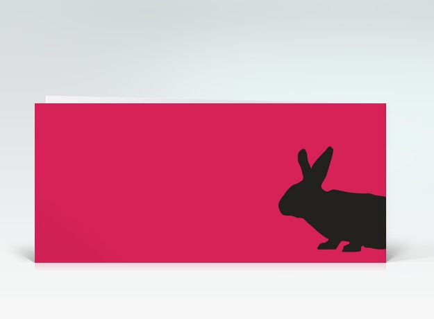 Osterkarte Osterhase auf pink Rückseite