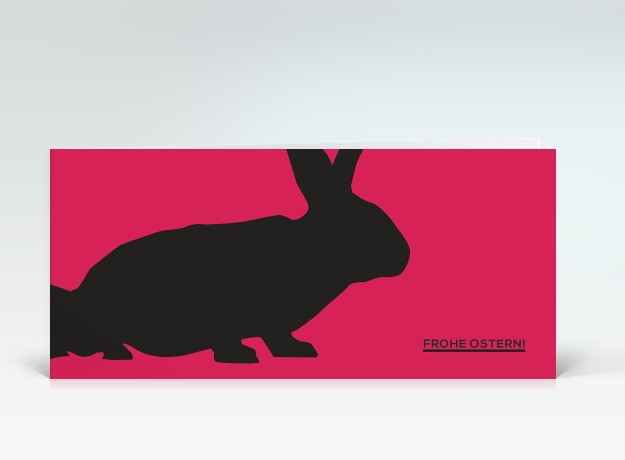 Osterkarte Osterhase auf pink Vorderseite