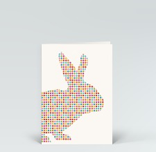 Osterkarte: Osterhase gepunktet