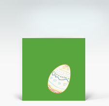 Osterkarte: Osterei auf grün
