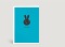Osterkarte Kleiner Osterhase auf Blau Vorderseite Thumb